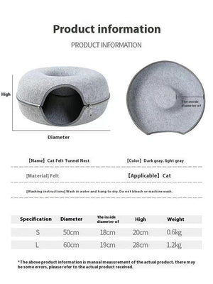 Discover the Comfort of Our Round Pet Bed with Tunnel